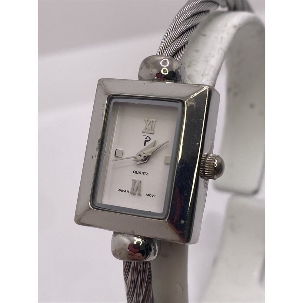 Womens Vintage Silver Cuff Bangle Watch New Battery